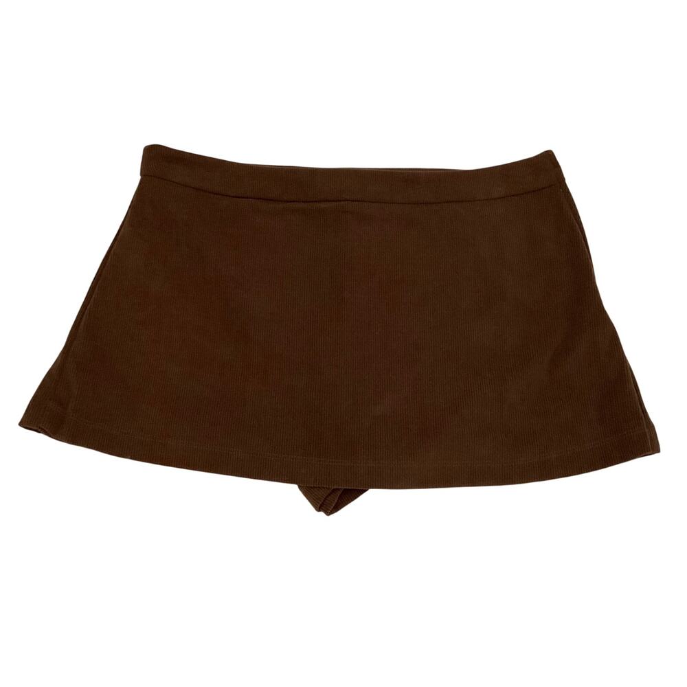 Altar’d State Y2K Style Corduroy Ribbed Chocolate Brown Mini Skort - XL - NEW